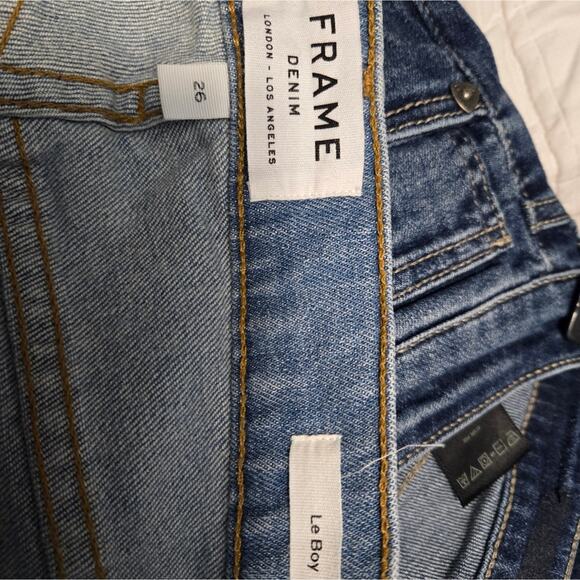 FRAME Le Boy jeans size 26 Distressed Cropped High waisted - Picture 4 of 8